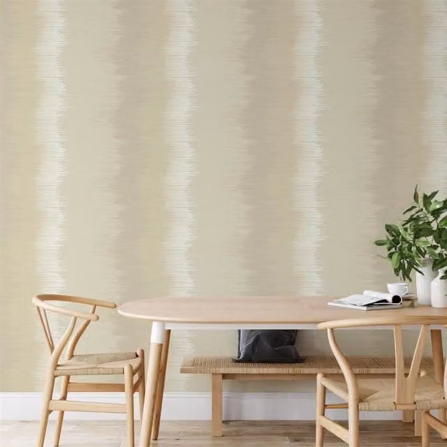 Wallquest Abstract Ombre Striped Scandinavian Wallpaper in Beige and Yellow