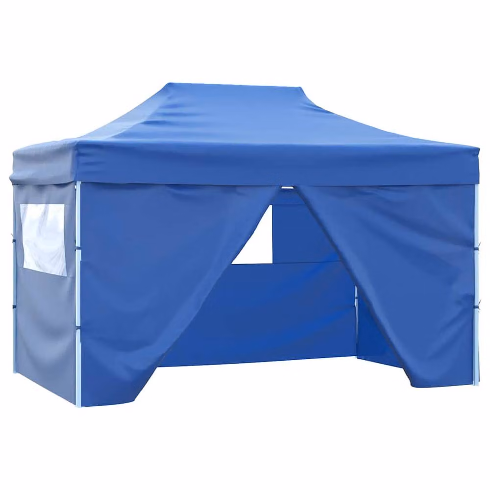 Berkfield Home Professional Folding Party Tent with 4 Sidewalls, Blue, W: 4 m, D: 3 m, H: 2.5 m – 2