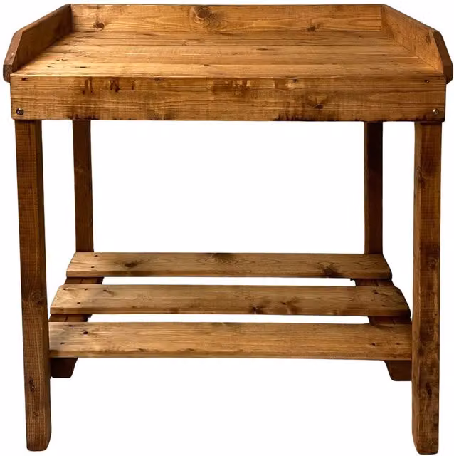 Samuel Alexander Rustic Wooden Outdoor Garden Patio Potting Table Work Bench in Brown