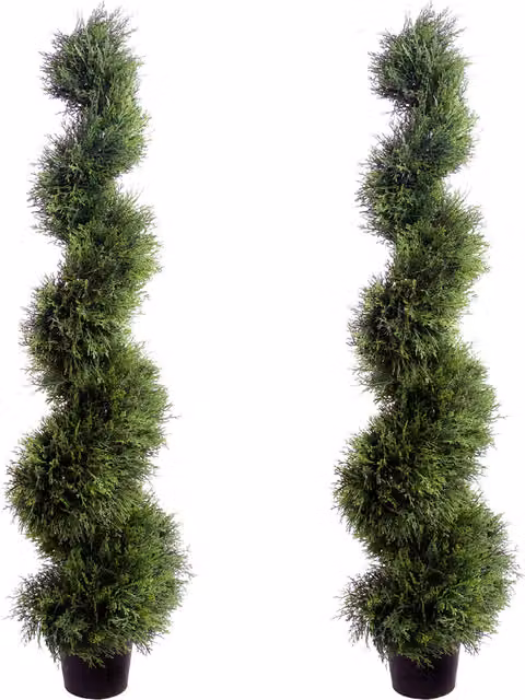 Best Artificial Green Cedar Spiral Conifer Tree Pair, Height: 121.92 cm