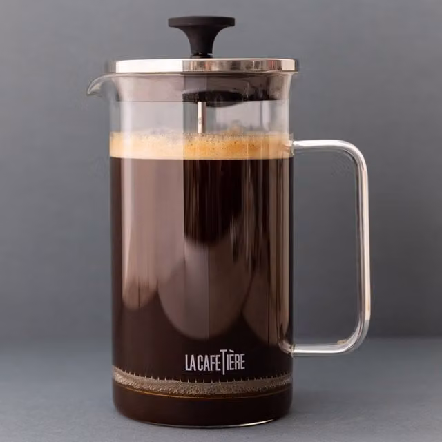 La Cafetire All-Glass French Press Coffee Maker in Transparent and Yellow