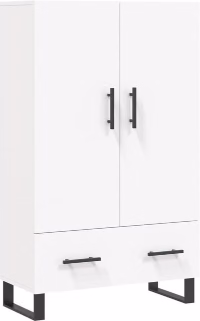 Berkfield Home Modern White Matt Highboard with Hinged Doors and Internal Shelves, W/D/H: 69.5 x 31 x 115 cm – 1