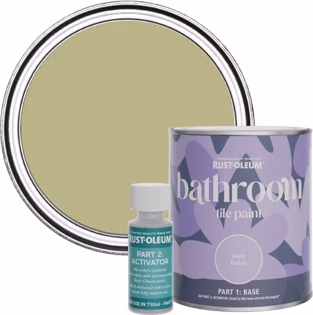 Rust-Oleum Matt Finish Bathroom Tile Paint, Sage Green, 750ml