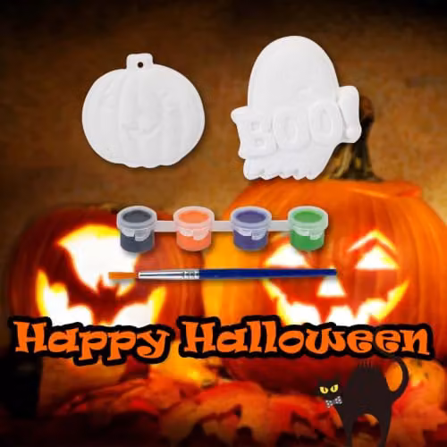 VFM e-Store Halloween Paint Your Own Decorations, 2 Pack, Multicolour and White – 5