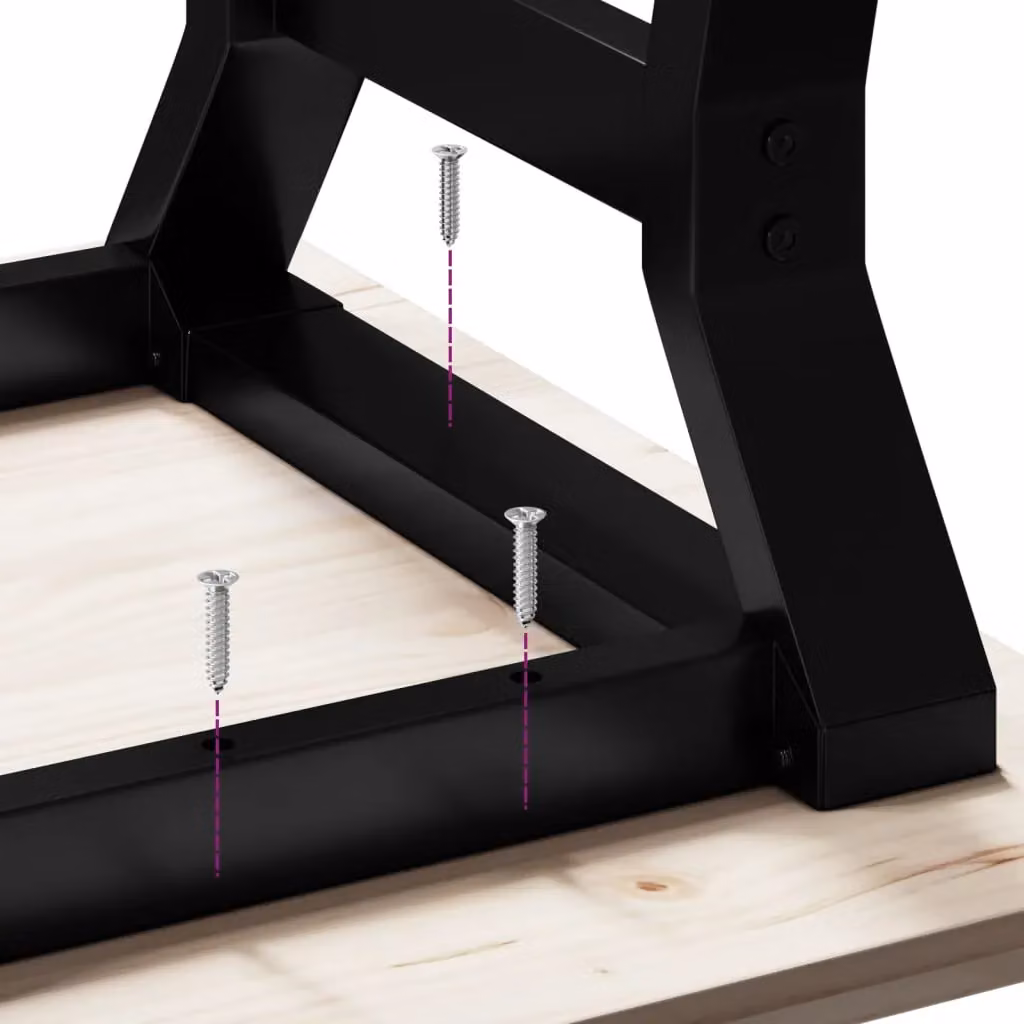 Berkfield Home Y-Frame Coffee Table Legs in Matt Black Steel, W: 80 cm, D: 70 cm, H: 43 cm – 4