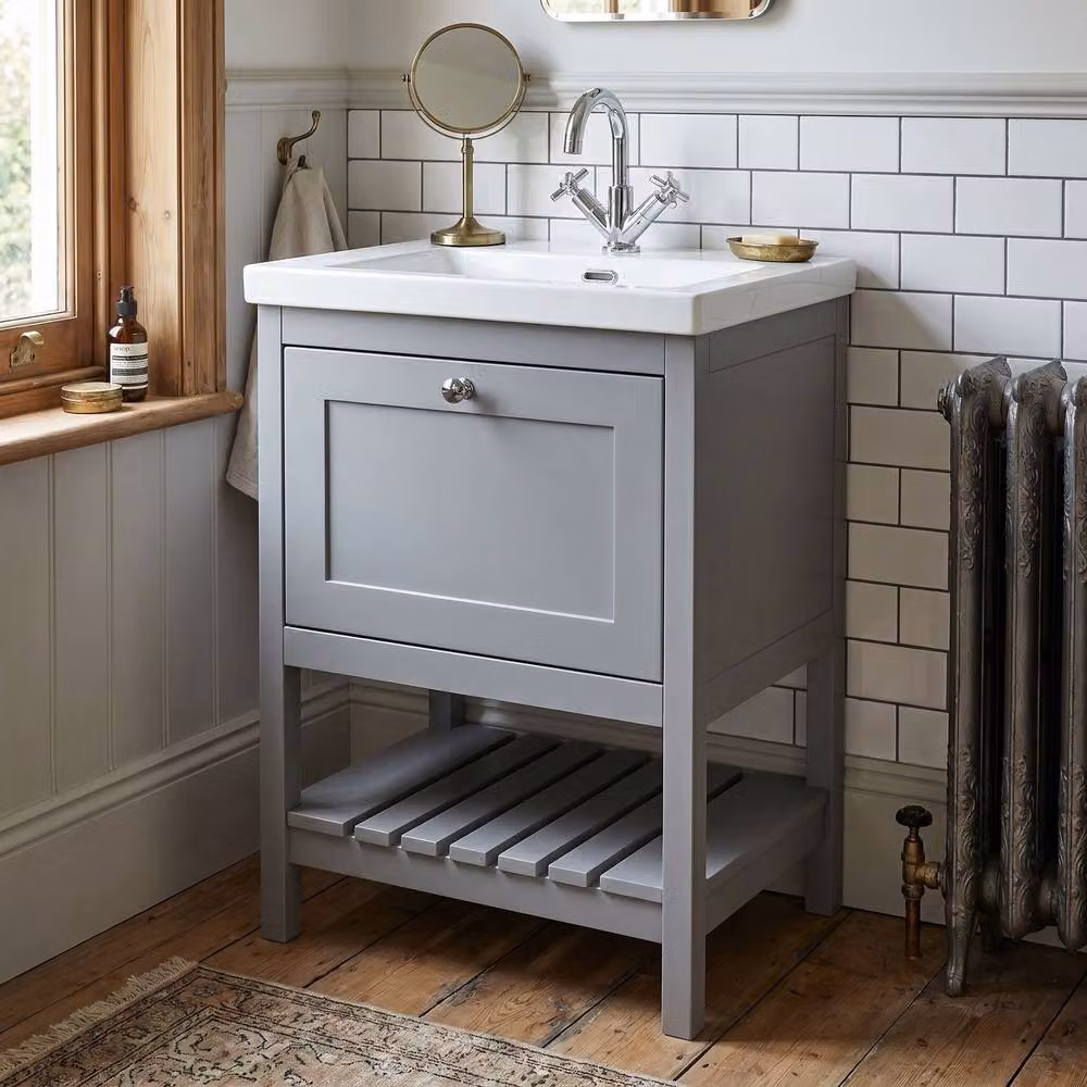 Balterley Coppenhall Contemporary 1 Drawer Vanity Basin Unit, Grey, Width: 60 cm – 2