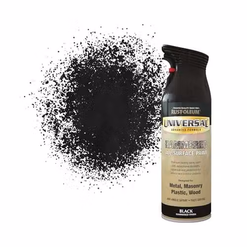 Rust-Oleum Weatherproof Universal Spray Paint, Black, 400ml