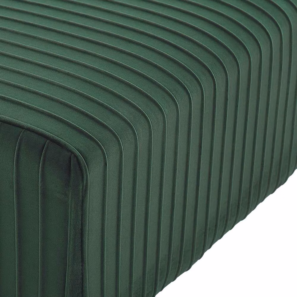 Wyld and Coco Green Velvet Bench with Gold Metal Legs W: 118 cm, D: 40 cm – 3