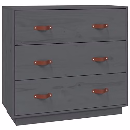 vidaXL Modern Grey Solid Wood Pine Sideboard W/D/H: 80 x 40 x 75 cm