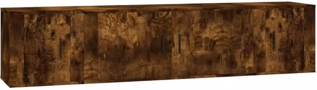 Berkfield Home 3 Piece Smoked Oak TV Cabinet Set in Brown – 1