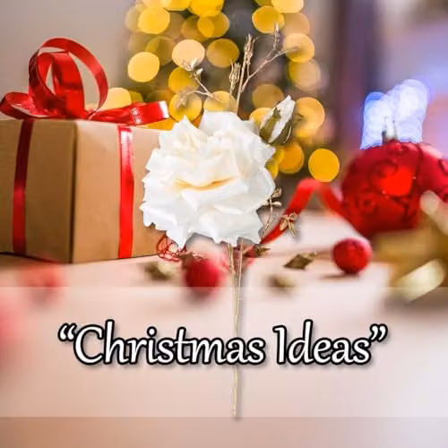 VFM e-Store Christmas Rose Spray Pick Decoration in Cream, H 80 cm x W 16 cm – 4