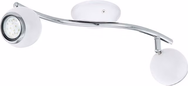 Loops White and Chrome Plated Flush Spot Ceiling Light with 2x3W GU10 LED Bulbs Included