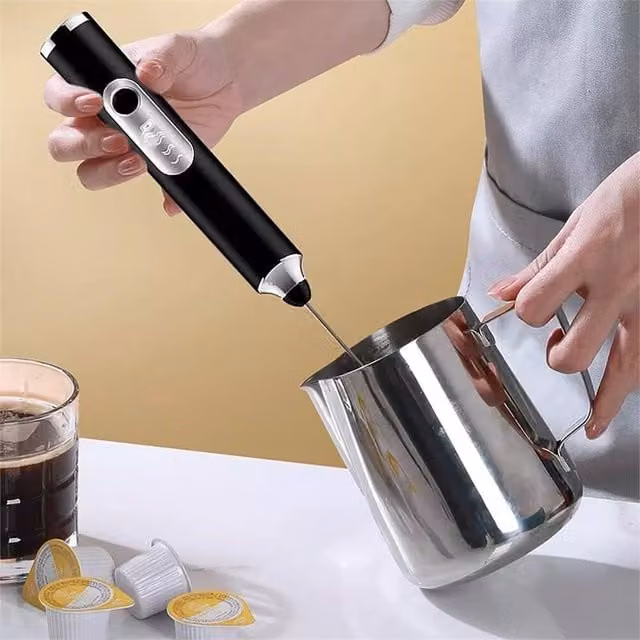 SPETLEK USB Rechargeable Handheld Milk Coffee Frother and Egg Whisk in Black and Multicolour