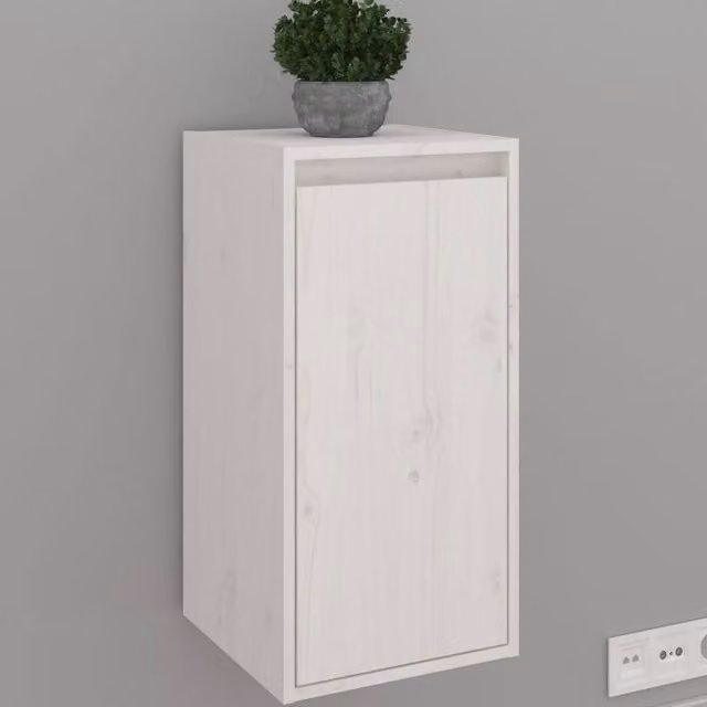 Berkfield Home White Solid Wood Pine Wall Cabinet W/D/H: 30 x 30 x 60 cm