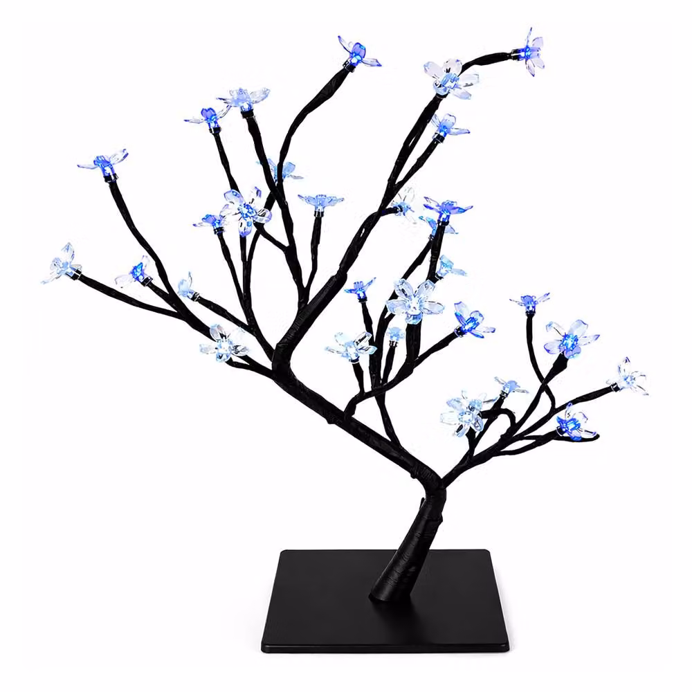 Simpa Cherry Blossom Bonsai Style 32 LED Battery Operated Tabletop Lamp in Blue – 2