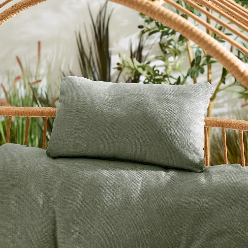 FurnitureboxUK Boca Rattan Cocoon Garden Egg Chair in Green – 4