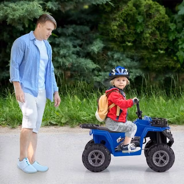 Costway Kids Electric Ride on ATV Toy Car with Light and Sound, Blue