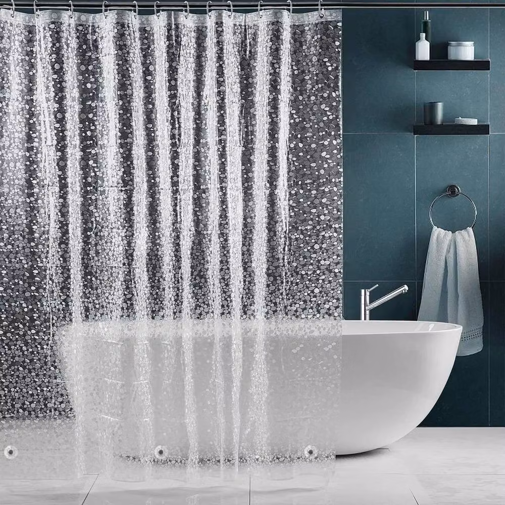 NESTLUNE Waterproof and Mould-Resistant Clear Shower Curtain – 2