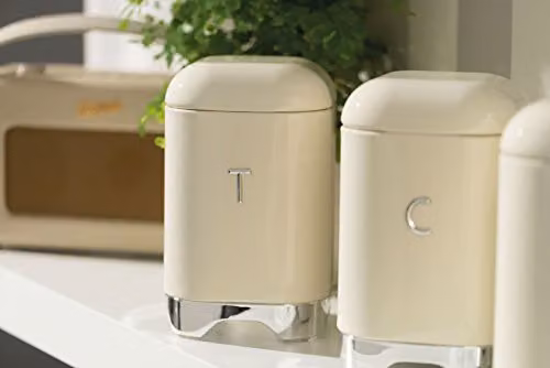 Lovello Airtight Ceramic Tea Caddy in Beige or White, W: 11.0 cm, H: 19.0 cm – 2