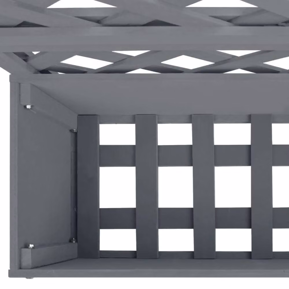 Berkfield Home Trellis Planters, 2 Pack, Grey WPC, W: 65 cm, D: 33 cm, H: 135 cm – 6