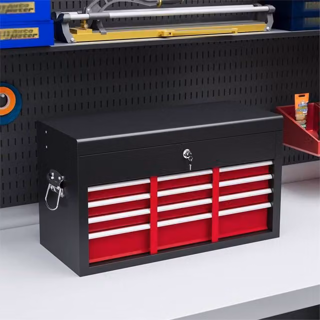 Kelvenix 6 Drawer Lockable Metal Tool Chest in Black, W: 50 cm, D: 50 cm, H: 50 cm – 1