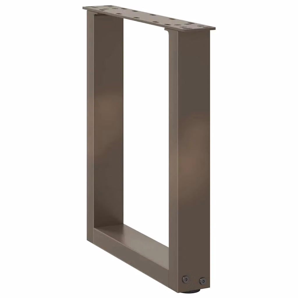 Berkfield Home U-Shaped Coffee Table Legs, 2 Pieces, Brown Steel, H: 38 x W: 42-43 cm – 3