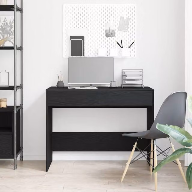 Berkfield Home Modern Black Oak Writing Desk, W/D/H: 101 x 50 x 76.5 cm – 1