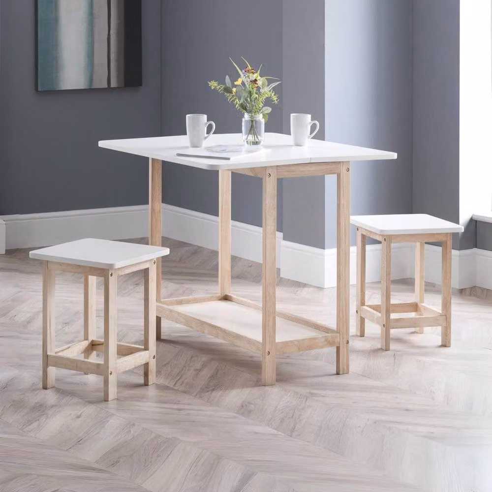 Cheshire Premium Berkley Bar Table and Chairs Set in White and Multicolour – 2