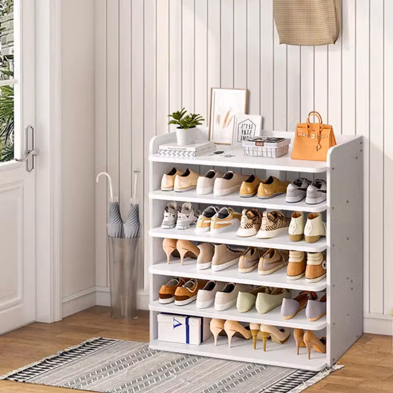 Living and Home 6-Tier Minimalist Shoe Rack in White, Width: 82 cm – 4