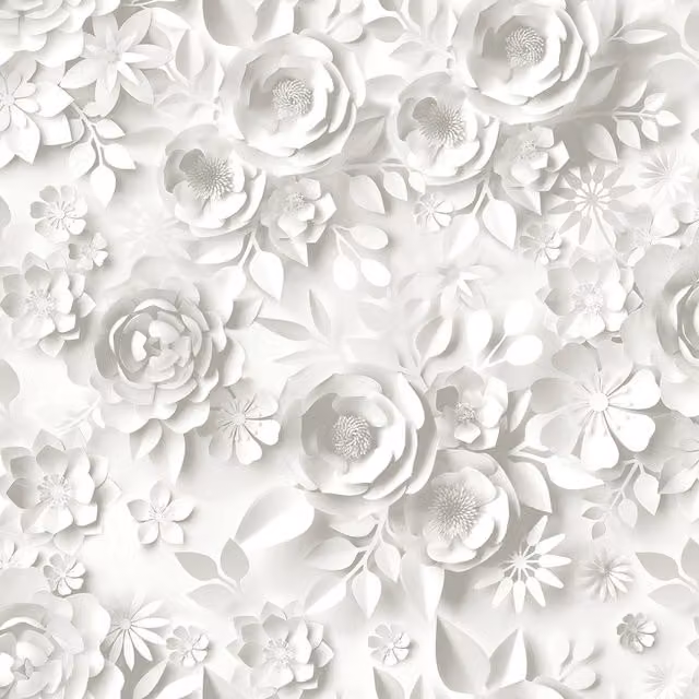 Muriva Origami Flowers White Paper Wall Decor