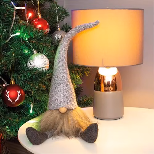 St Helens Home & Garden Erik The Christmas Gonk Tabletop Decoration in Grey and Multicolour – 6