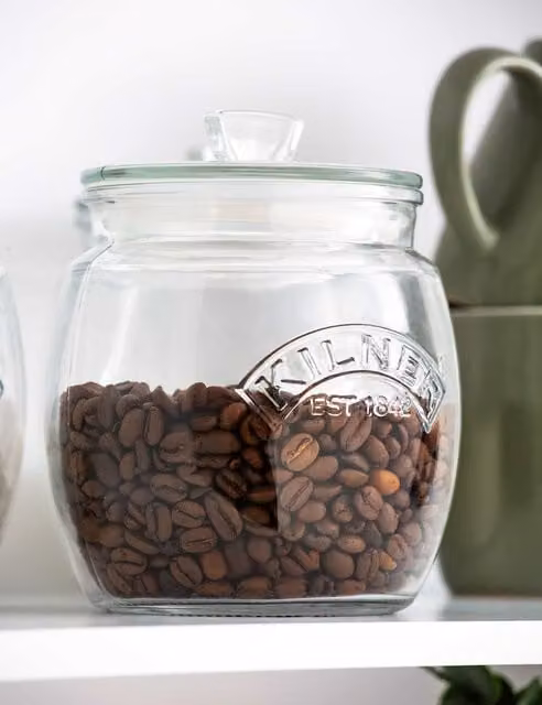 Kilner Set of 3 Airtight and Leakproof Universal Push Top Glass Jars, Transparent, 0.85 l each