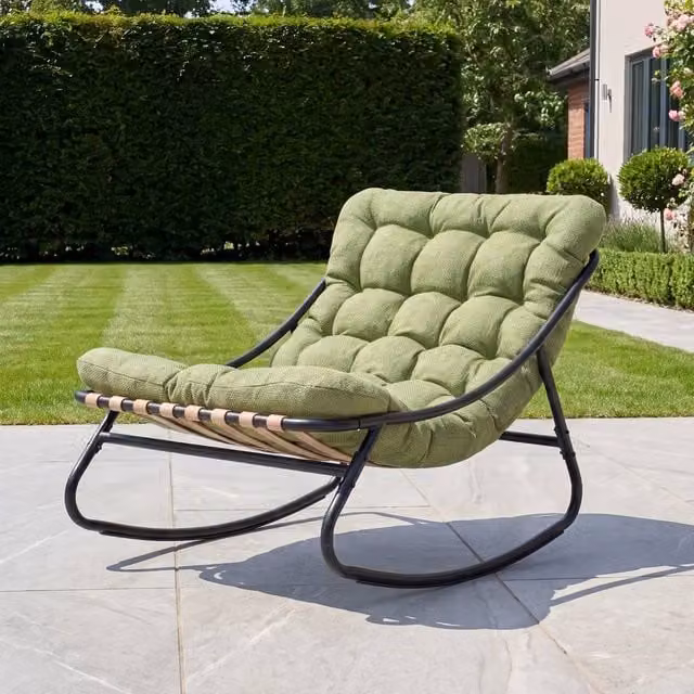 Artemis Home Solace Outdoor Rocking Chair in Green with Cushions – 1