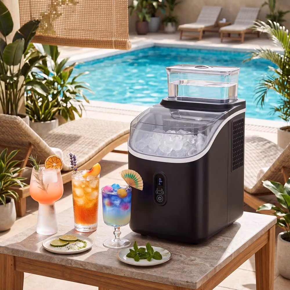 Costway Countertop Ice Cube Maker with External Water Tank in Black – 3