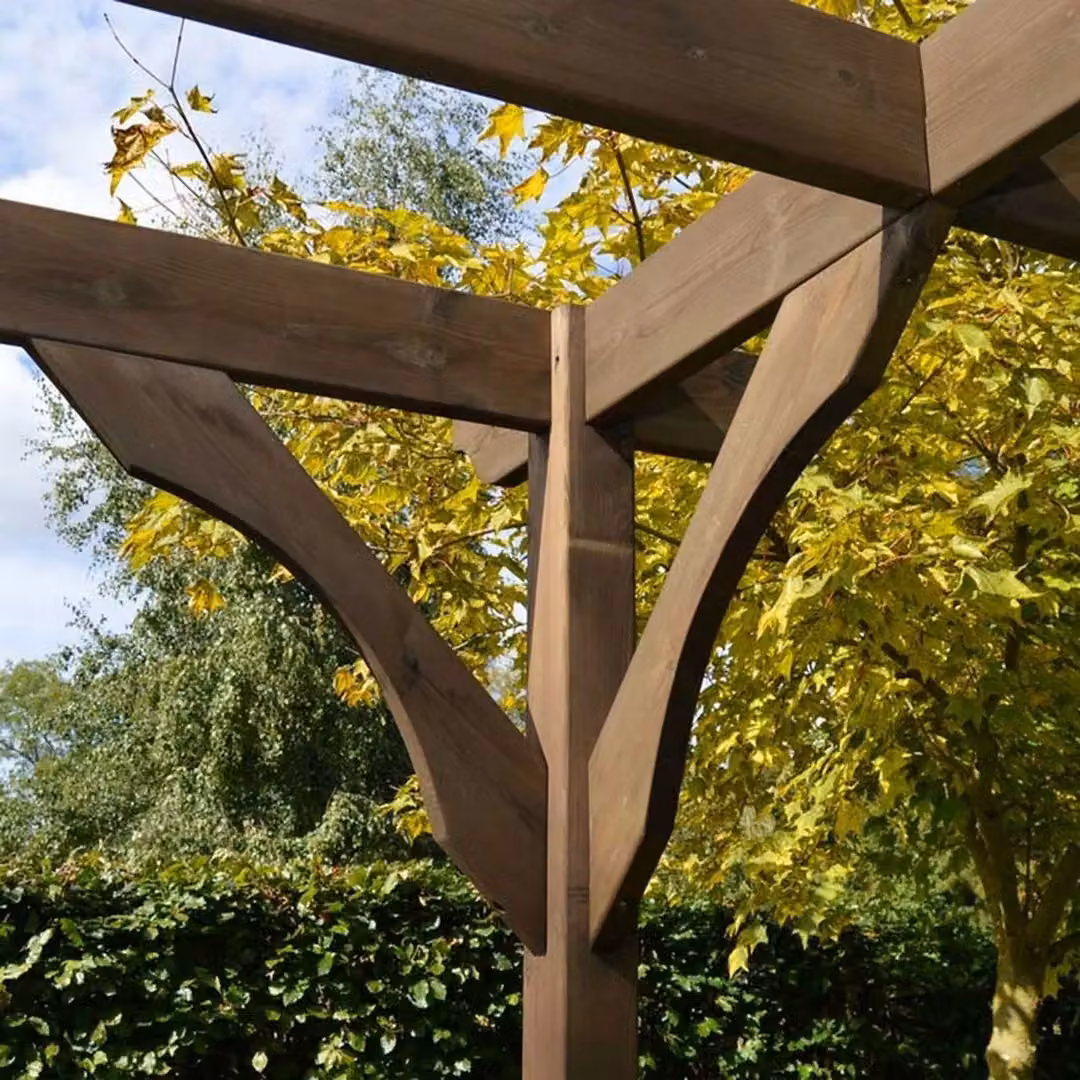 Rutland County Garden Furniture Ltd Premium Wood Pergola in Rustic Brown, W: 480 cm, D: 180 cm, H: 270 cm – 3