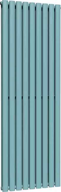 Lux Heat Oval Coloured Vertical Radiator in Caribbean Sea, H 160 cm x W 54 cm