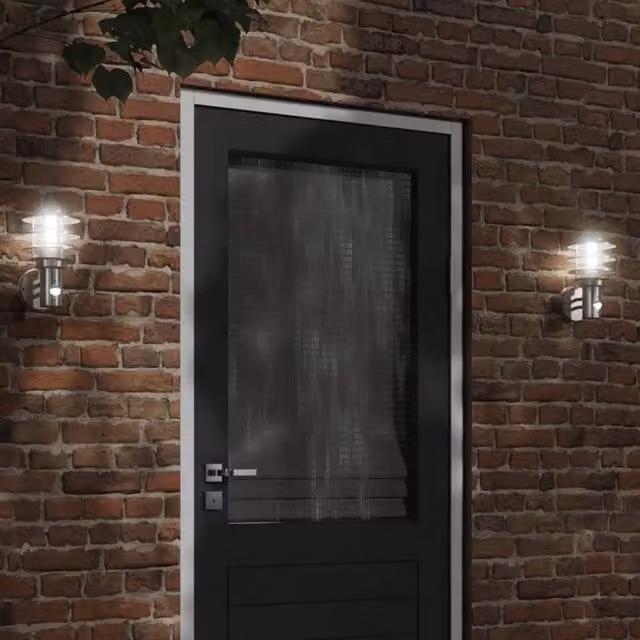 Berkfield Home Set of 2 Silver Stainless Steel Outdoor Wall Lights with Motion Sensor – 1