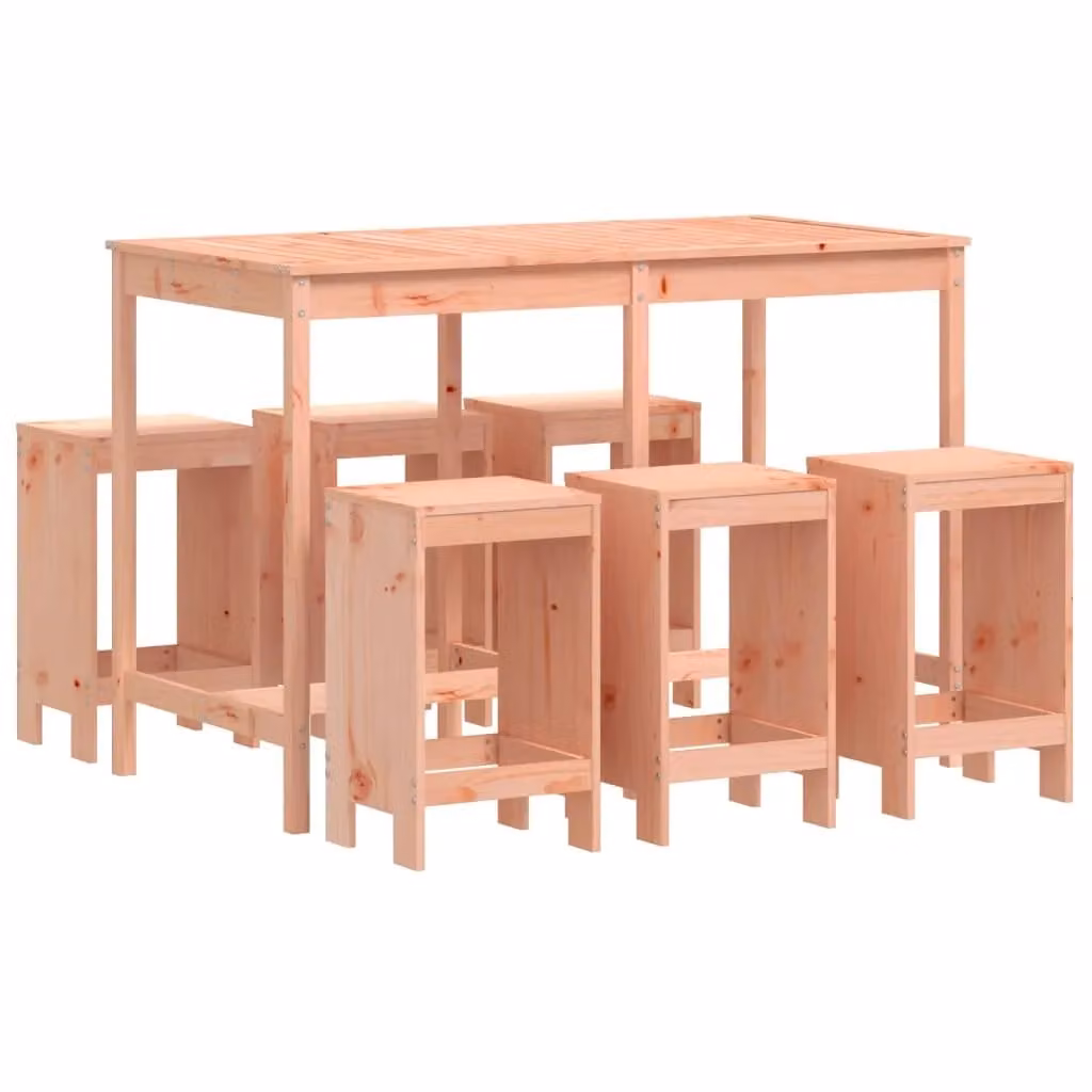 Berkfield Home 7 Piece Solid Wood Douglas Garden Bar Set in Brown – 2