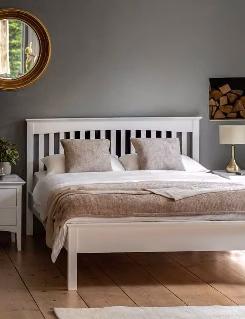 Gallery Direct Hastings Classic Bed in Soft White, Solid Wood, 120 x 200 cm