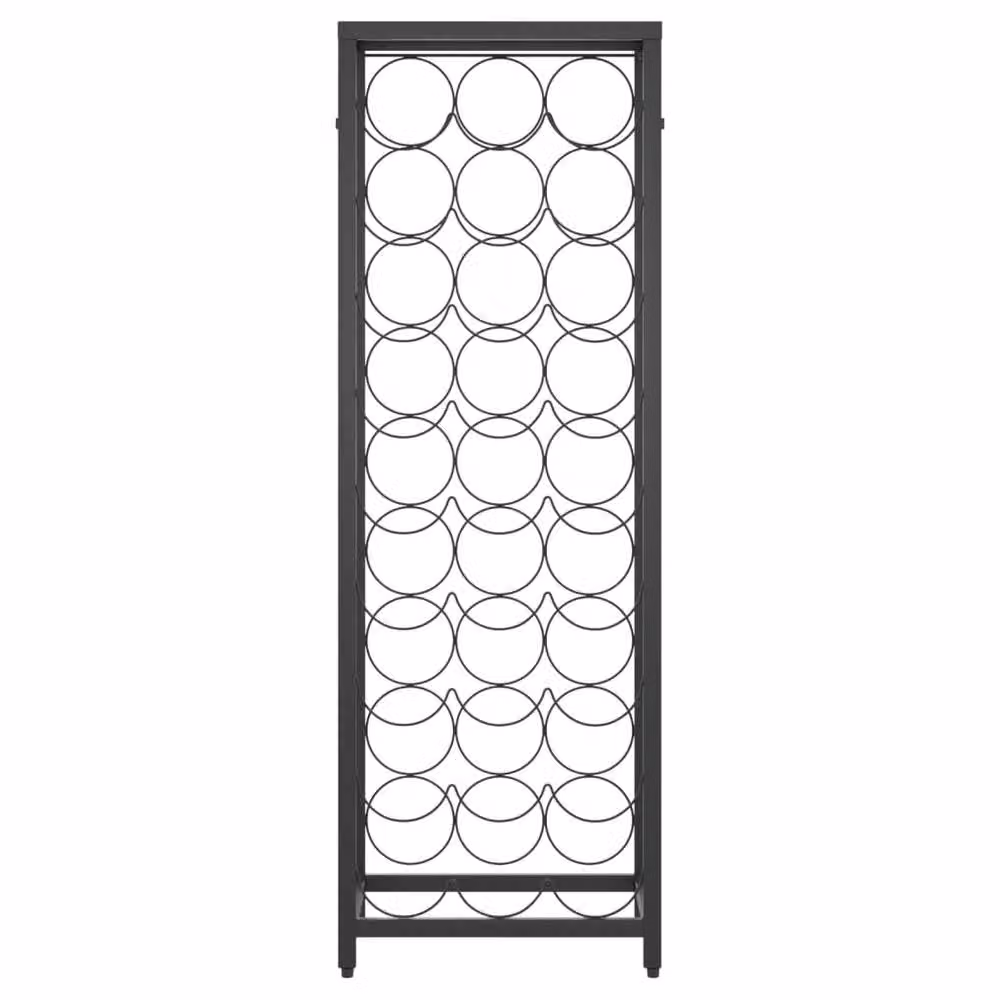 Berkfield Home Black Wrought Iron Wine Rack for 27 Bottles, W/D/H: 34 x 18 x 100 cm – 3