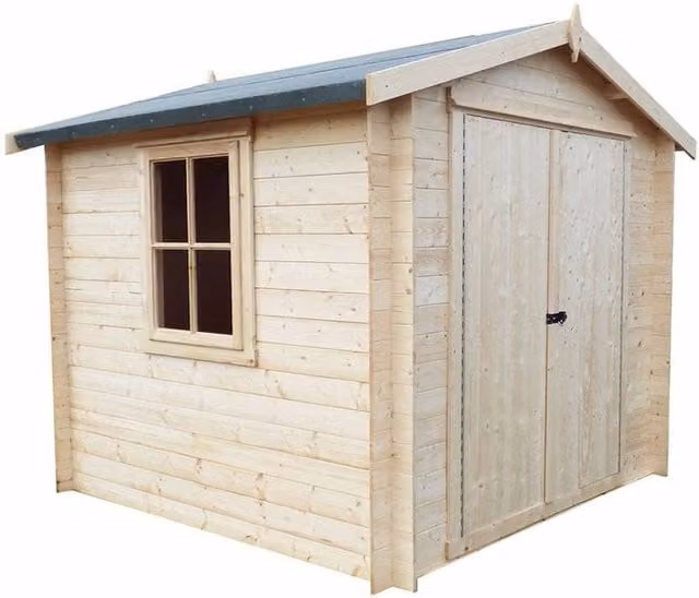 Shires Bradley 19 mm Rustic Wood Log Cabin in Light Brown