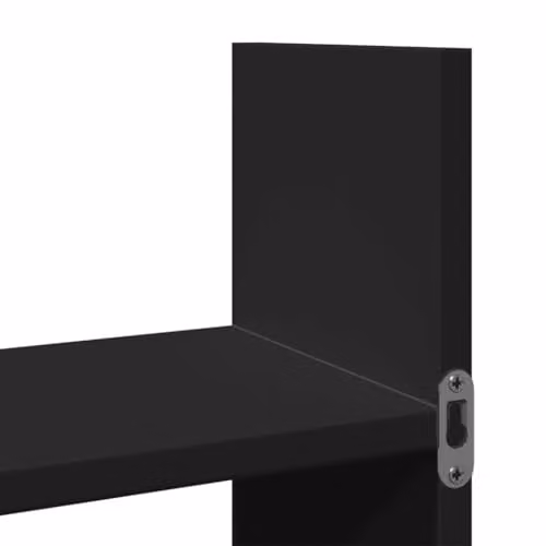 vidaXL Modern Wall Mounted Cabinet in Black MDF with Internal Shelves and Hinged Doors W/D/H: 100 x 40 x 18 cm – 2