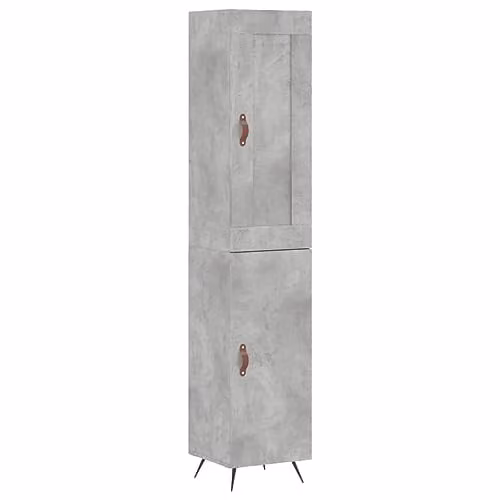 vidaXL Modern Highboard in Concrete Grey with Hinged Doors, W/D/H: 34.5 x 34.0 x 180.0 cm – 1