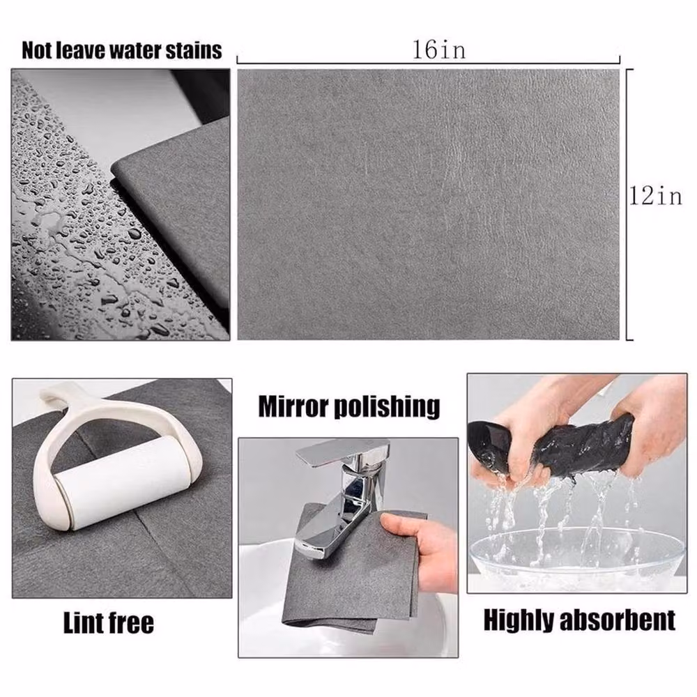 Kelvenix 2-Piece Thickened Magic Cleaning Cloths in Grey, W/D: 30.48 x 40.64 cm – 2