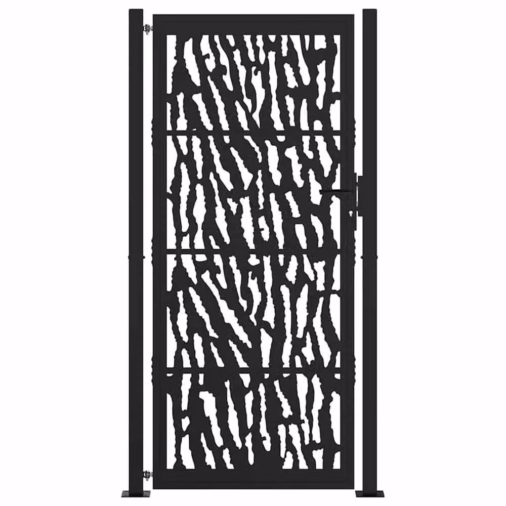 Berkfield Home Black Steel Garden Gate, W: 105 cm, H: 205 cm – 3
