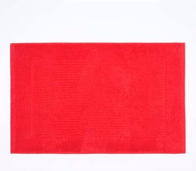Homescapes Imperial Plain Red Cotton Bath Mat, W: 50 cm, D: 80 cm