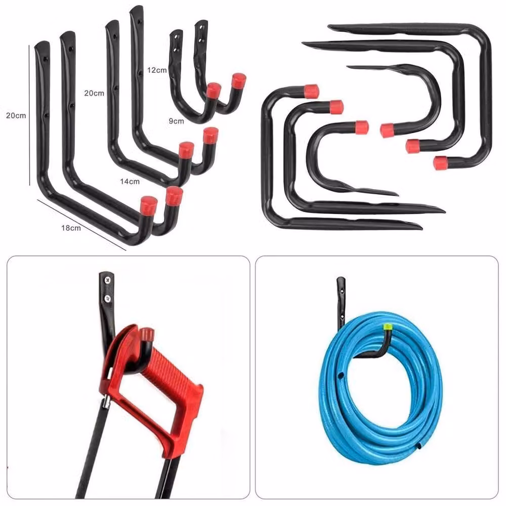 Kelvenix 6 Pack Heavy Duty Steel Wall Mounted Storage Hooks in Black – 4
