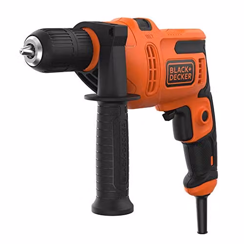 Black+Decker BEH200-GB 500W Electric Hammer Drill in Orange with 0-49,300 BPM for Masonry and Concrete – 1