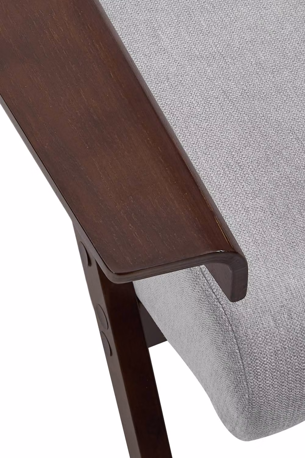 Living and Home Mid-Century Modern Upholstered Armchair with Rubberwood Legs in Grey – 4