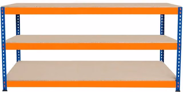 Monstershop S-Rax 3 Tier Workbench in Orange, W/D/H: 180 x 60 x 90 cm